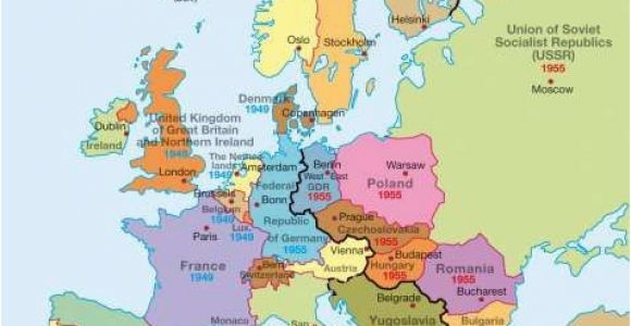 Map Of Europe 1945 Iron Curtain A Map Of Europe During the Cold War You Can See the Dark