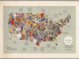 Map Of Europe 1955 A Midcentury Map Of American Wildflowers Wildflower