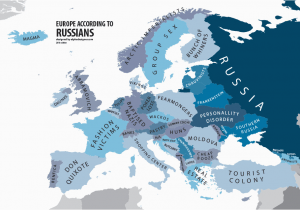 Map Of Europe 2012 Europe According to Russians Interesting Funny Maps Map