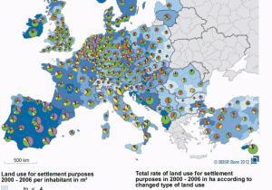 Map Of Europe 2012 Map Of Europe Land Use for Settlement Purposes Per