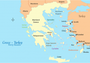 Map Of Europe Aegean Sea Greece Turkey Ferry Map and Guide