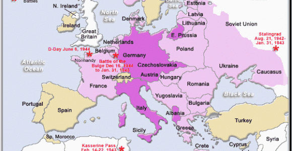 Map Of Europe and north Africa Ww2 Wwii Map Of Europe Worksheet