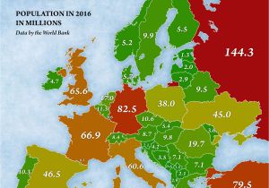 Map Of Europe and Scandinavian Countries Population by Country In Europe Map