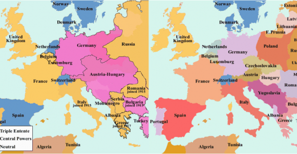 Map Of Europe before Ww1 and after Pin On Geography and History
