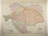 Map Of Europe Bosnia Vintage Large Map Austria Hungary Map 1896 Antique Map