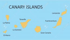 Map Of Europe Canary islands Yellow Map Of Canary islands