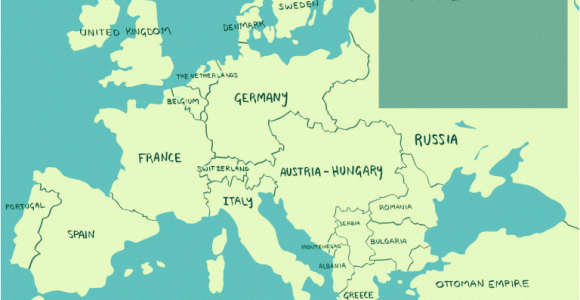 Map Of Europe During World War One the Major Alliances Of World War I