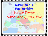 Map Of Europe During Ww1 Ww1 Map Activity Europe During the War 1914 1918 social