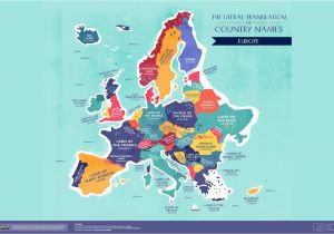 Map Of Europe for Sale World Map the Literal Translation Of Country Names