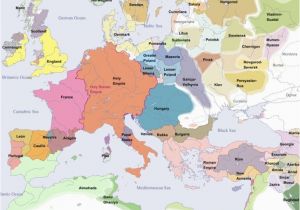 Map Of Europe In Middle Ages Historical Map Of Europe In the Year 1200 Ad Historical