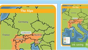 Map Of Europe Ks2 the Alps Map Habitat Mountain Climate Animals Europe