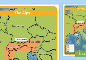 Map Of Europe Ks2 the Alps Map Habitat Mountain Climate Animals Europe