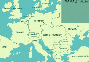 Map Of Europe Prior to Ww1 the Major Alliances Of World War I