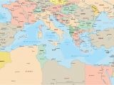 Map Of Europe Seas and Oceans Political Map Of Mediterranean Sea Region