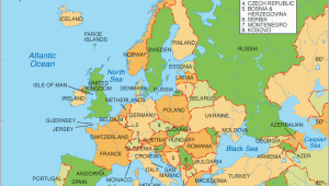 Map Of Europe Showing Denmark Map Of Europe with Facts Statistics and History