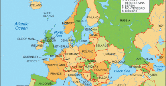 Map Of Europe Showing Denmark Map Of Europe with Facts Statistics and History