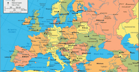 Map Of Europe Showing Prague Europe Map and Satellite Image