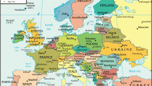 Map Of Europe with Capitals and Major Cities Europe Map and Satellite Image