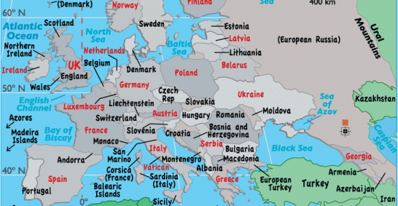 Map Of Europe with Latitude and Longitude Europe Latitude Longitude and Relative Location