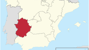 Map Of Extremadura Spain Autonomous Community Of Extremadura Spain Genealogy