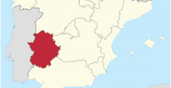 Map Of Extremadura Spain Autonomous Community Of Extremadura Spain Genealogy