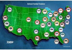 Map Of Football Stadiums In England Pro Football Stadium Map Poster Great Gift for Your Football Fan