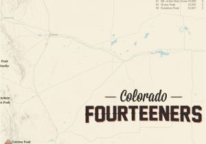 Map Of Fourteeners In Colorado Amazon Com 58 Colorado 14ers Map 18×24 Poster Tan Posters Prints