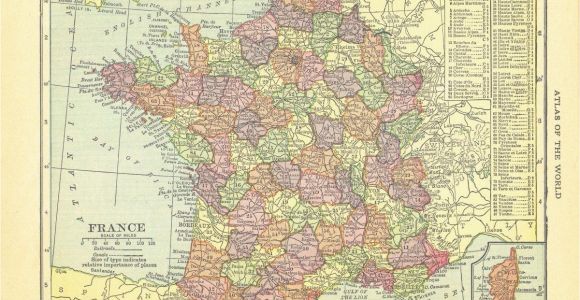 Map Of France 1914 1914 Security Handy atlas Vintage Map Pages France On One Side and