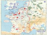 Map Of France and Britain Overlord Plan Combined Bomber Offensive and German
