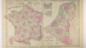Map Of France and Holland original Antique France Map Holland Map Belgium Netherlands Map