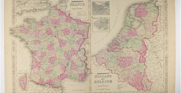 Map Of France and Holland original Antique France Map Holland Map Belgium Netherlands Map