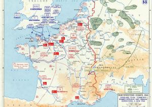 Map Of France and Holland Overlord Plan Combined Bomber Offensive and German Dispositions 6