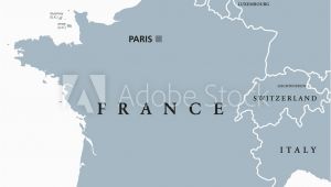 Map Of France and Neighbouring Countries Fotografie Obraz France Political Map with Capital Paris Corsica