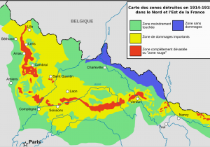 Map Of France During Ww1 Zone Rouge Wikipedia