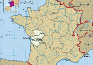 Map Of France Showing La Rochelle Poitou Charentes History Culture Geography Map