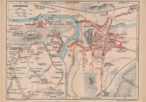 Map Of France Showing Lourdes 1921 Lourdes France Antique Map