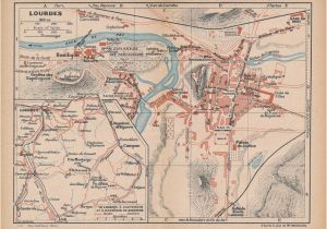 Map Of France Showing Lourdes 1921 Lourdes France Antique Map