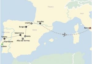 Map Of France Showing Lourdes Fatima Spain Lourdes and Rome Faith tour