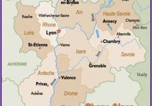 Map Of France Showing Lyon Map Of the Rhone Alpes Region Of France Including Lyon Grenoble and