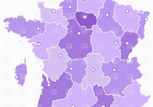 Map Of France with Departments France Administrative Divisions Stock Vector Image