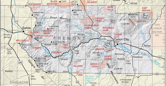 Map Of Fremont County Colorado Map Fremont County Colorado List Of Colorado Map with Cities and
