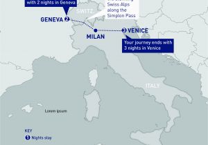 Map Of Geneva Ohio Venice Via the Alps Railbookers