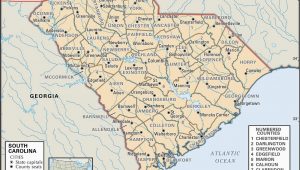 Map Of Georgia and north Carolina State and County Maps Of south Carolina