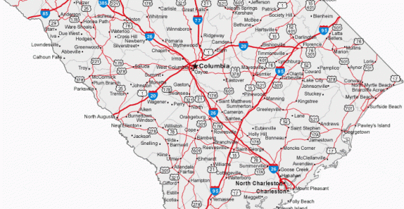 Map Of Georgia and south Carolina Cities Map Of south Carolina Cities south Carolina Road Map