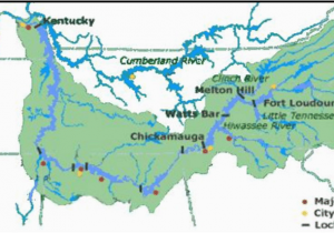 Map Of Georgia and Tennessee Border Map Of the Tennessee River Valley Showing Damns and Rivers In East