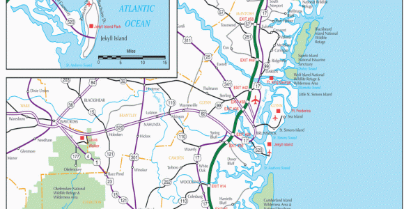 Map Of Georgia Coast Cities Georgia Coast Map