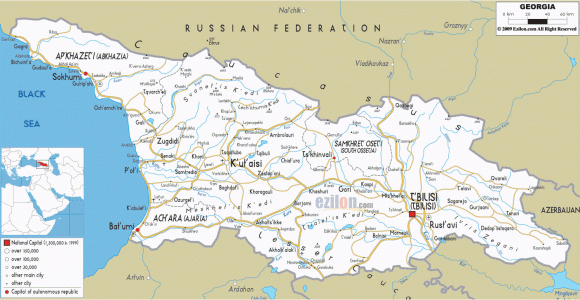 Map Of Georgia Eastern Europe Detailed Clear Large Road Map Of Georgia Ezilon Maps