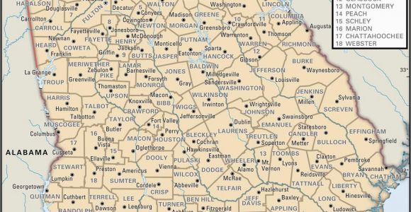 Map Of Georgia Tennessee Border State and County Maps Of Georgia