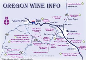 Map Of Grants Pass oregon southern oregon Wineries Map Secretmuseum