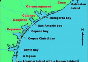 Map Of Gulf Coast Of Texas Karankawa Indians